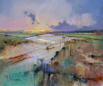 海の風景 Painting - モーストンの夜明けの抽象的な海の風景のブレイクニー